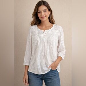 New Intro. White Lace Detail Blouse